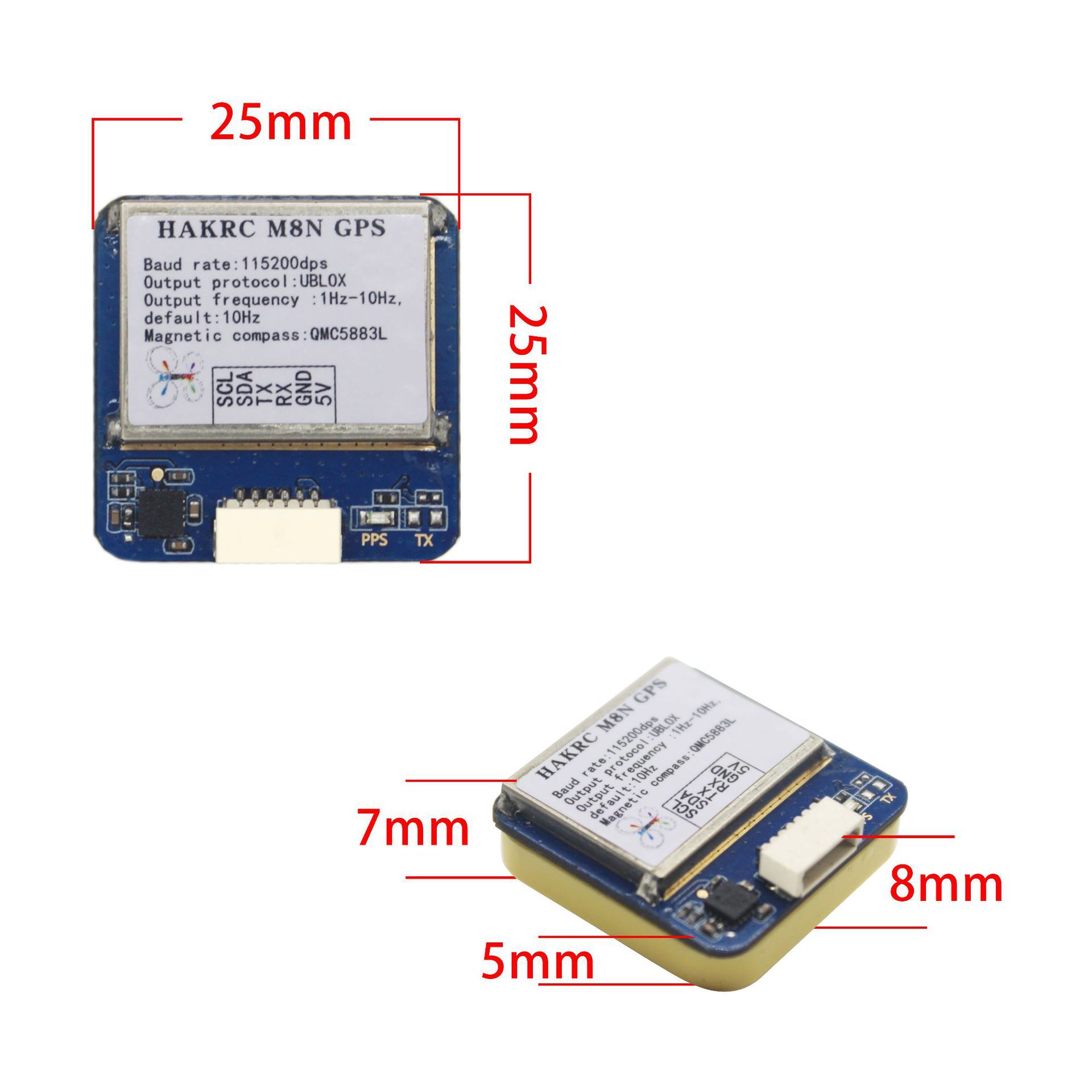 HAKRC F4 F7 Flight Control Beidou GPS M8N Small Size Positioning Module Compass - Image 2