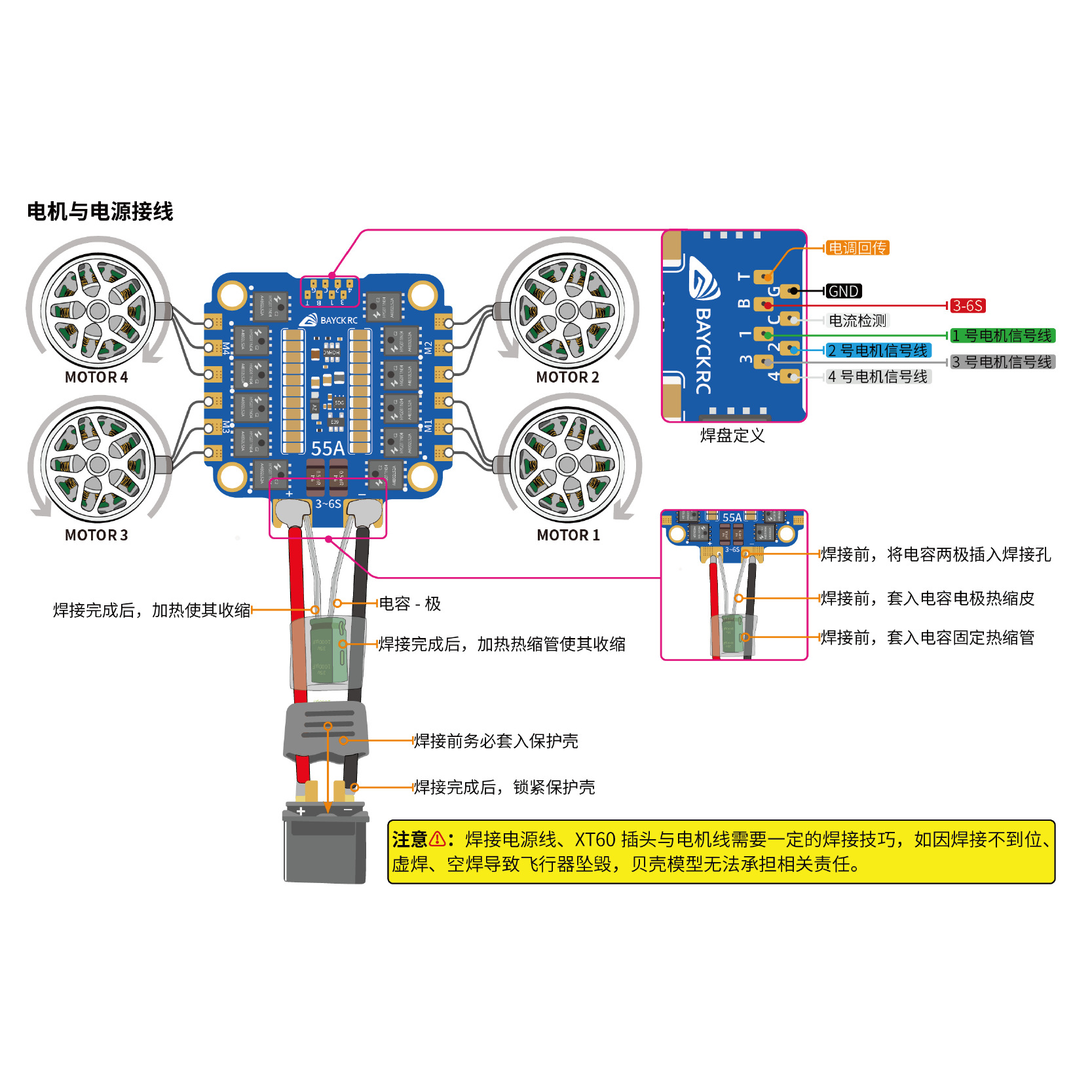 Корпус контроллера полета BAYCKRC DOLPHIN с ESC AT32 55A для гоночных квадрокоптеров FPV - Image 4