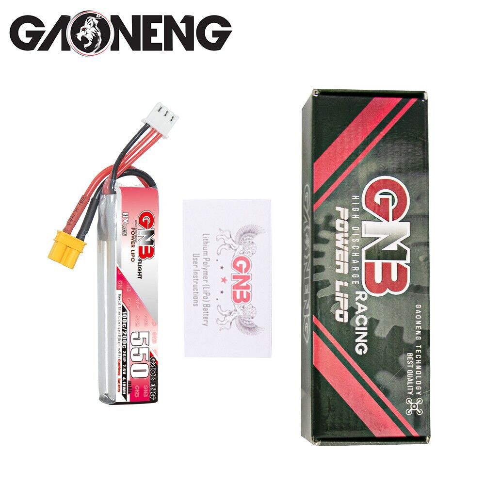 GNB High Energy 550mAh 2S 76V 100C HV Lipo Battery for FPV RC Aircraft - Image 3