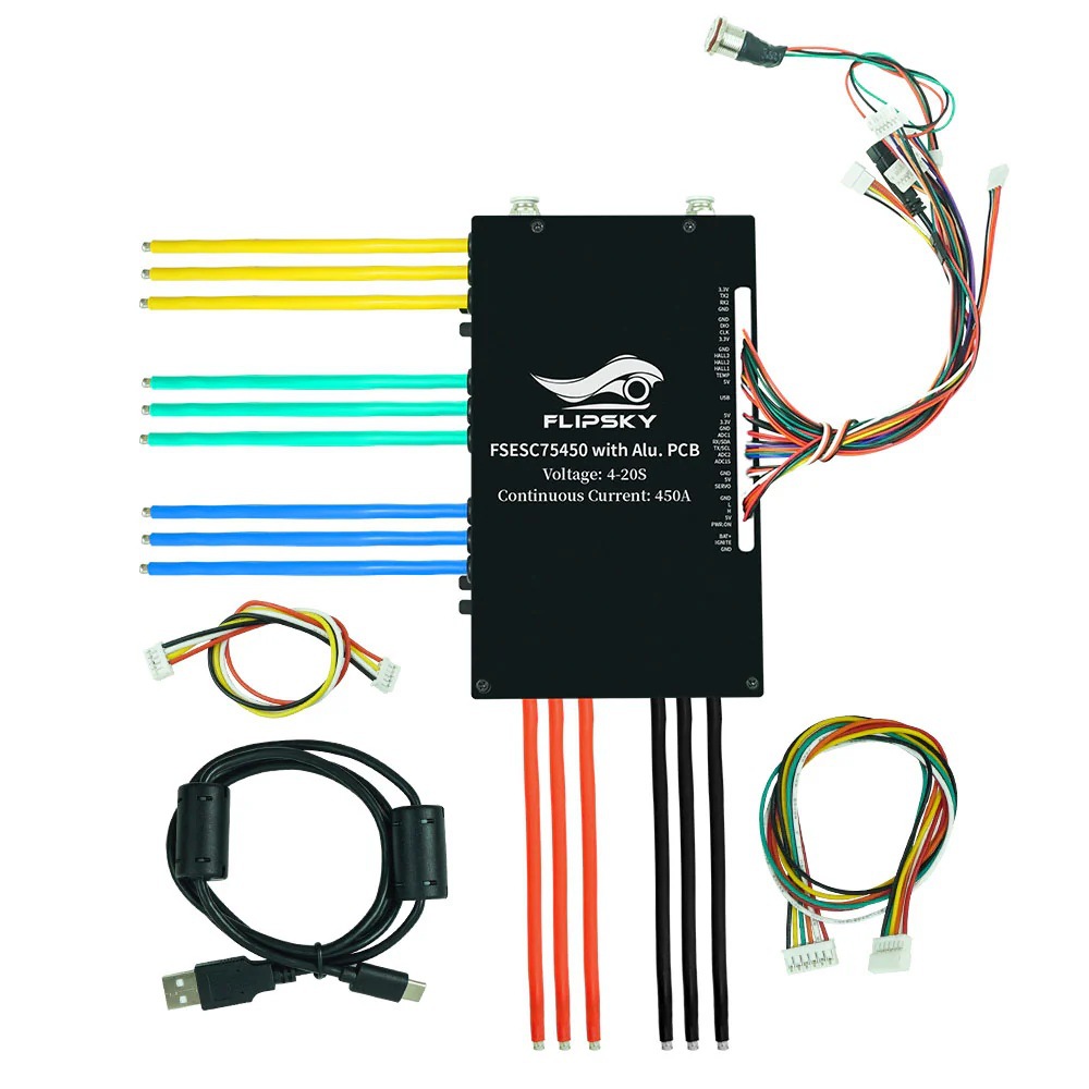 Flipsky FSESC 75450 84V High Voltage 450A ESC Aluminum Base Plate Water Cooling - Image 5