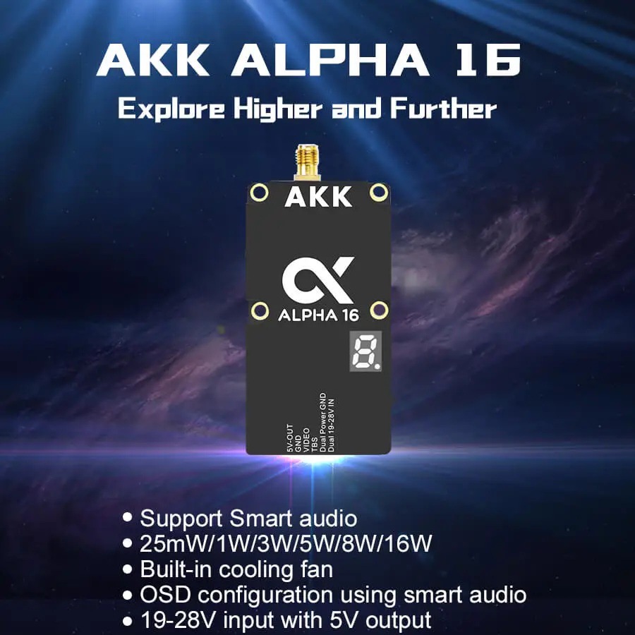 Akk Alpha16 16W 49Ghz 58Ghz Ultra Wide Band 96Ch Fpv Vtx Image Transmission - Image 5
