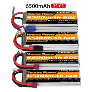 Youme Lipo Battery 6500mAh 2S 3S 4S 6S 7.4V 11.1V 14.8V 22.2V High Capacity FPV RC Drone UAV Multirotor