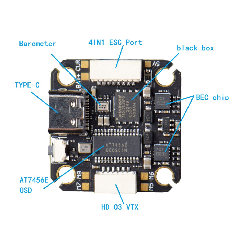 Jhemcu Jinhang F405 Noxe V2 Flight Controller 20x20mm FPV Aircraft - Image 3