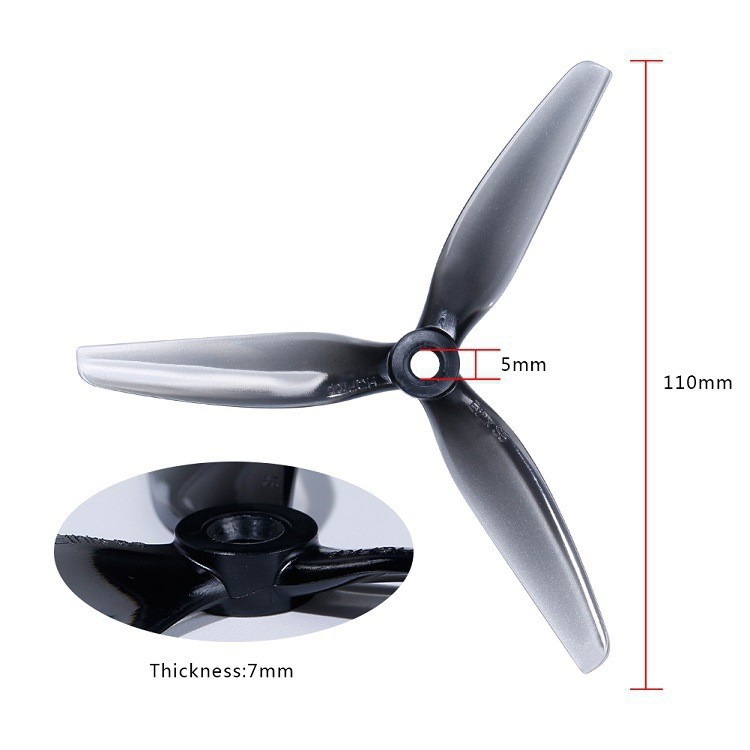 Hqprop Ethix Joint S5 5X4X3 2 Positive 2 Negative Classic Gray FPV Propeller - Image 4