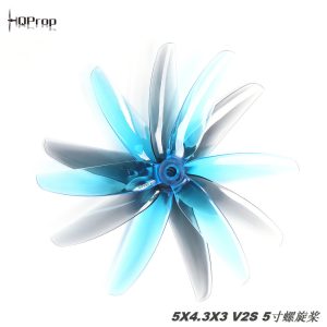 HQProp 5X4 3X3 V2S 5-Zoll-Dreiblatt-Propeller – Freestyle-Version mit hoher Effizienz, blau-grau