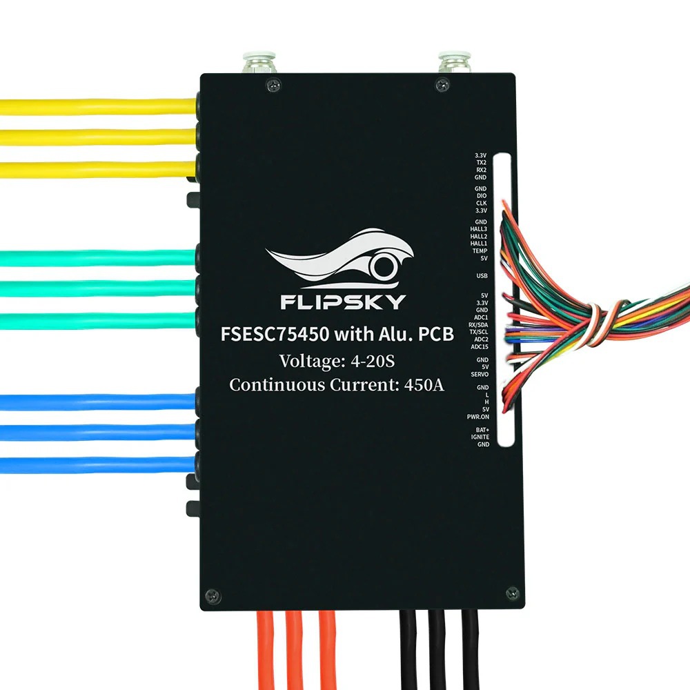 Flipsky FSESC 75450 84V High Voltage 450A ESC Aluminum Base Plate Water Cooling - Image 2