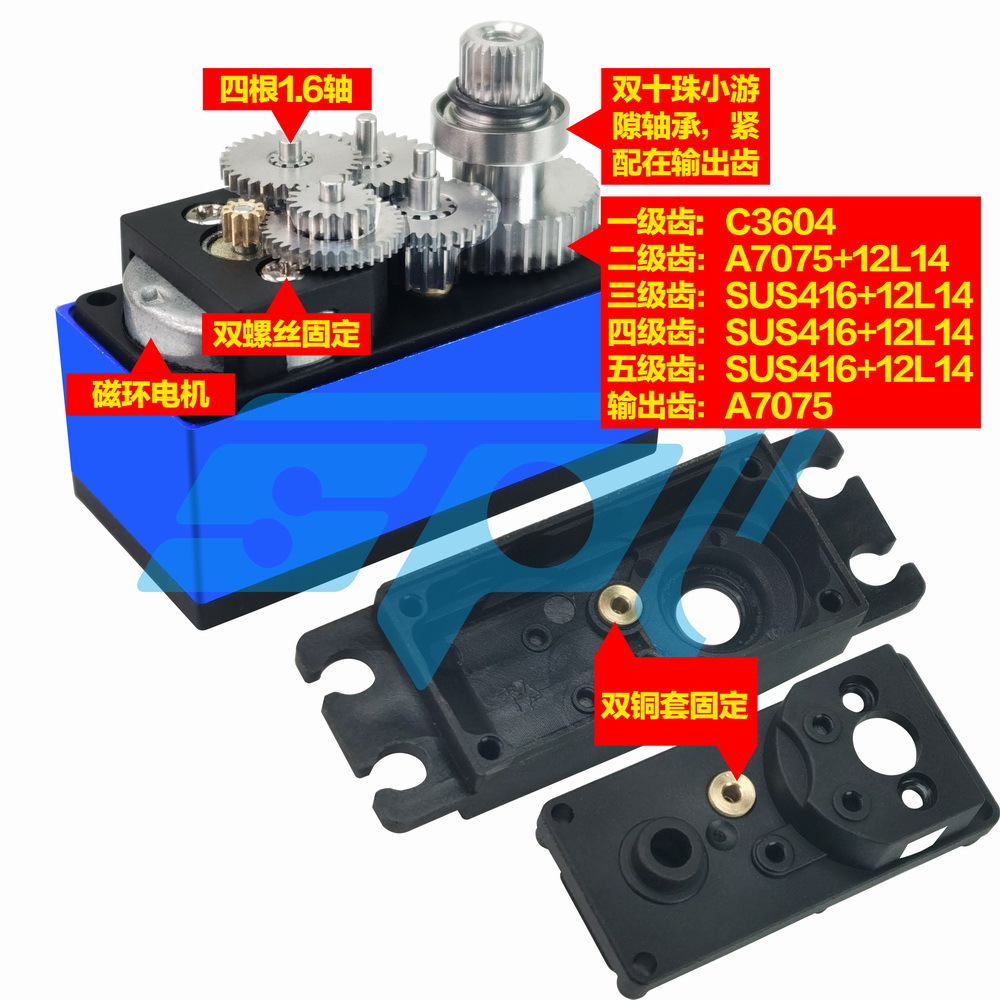 SPT4412LV 12KG High Torque Short Body Steering Gear for 1 10 Remote Control Drift RV Fixed Wing Robot Model - Image 3