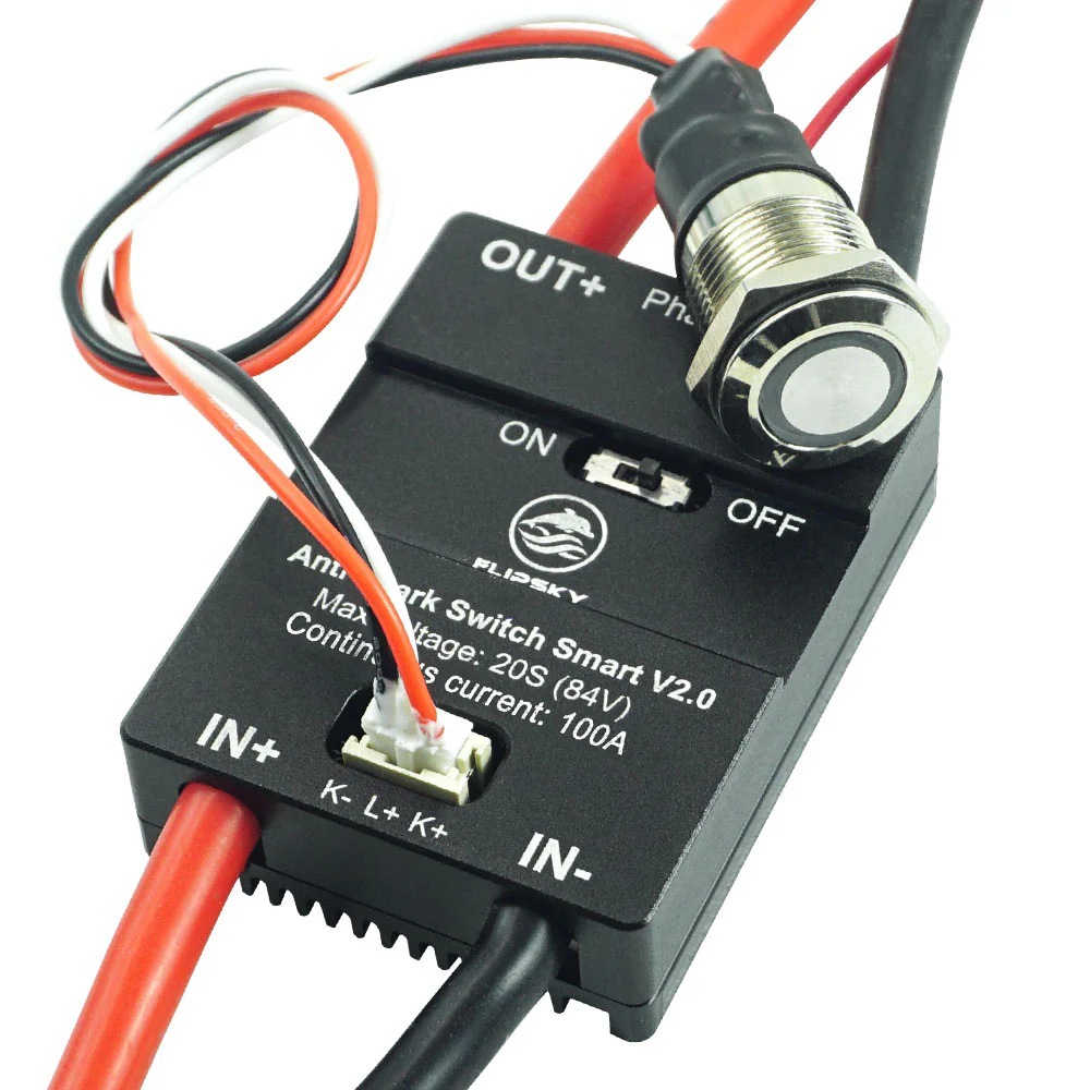 Flipsky Anti Spark Switch Smart Enhanced 100A V2.0 Aluminum Case 16mm Switch - Image 5