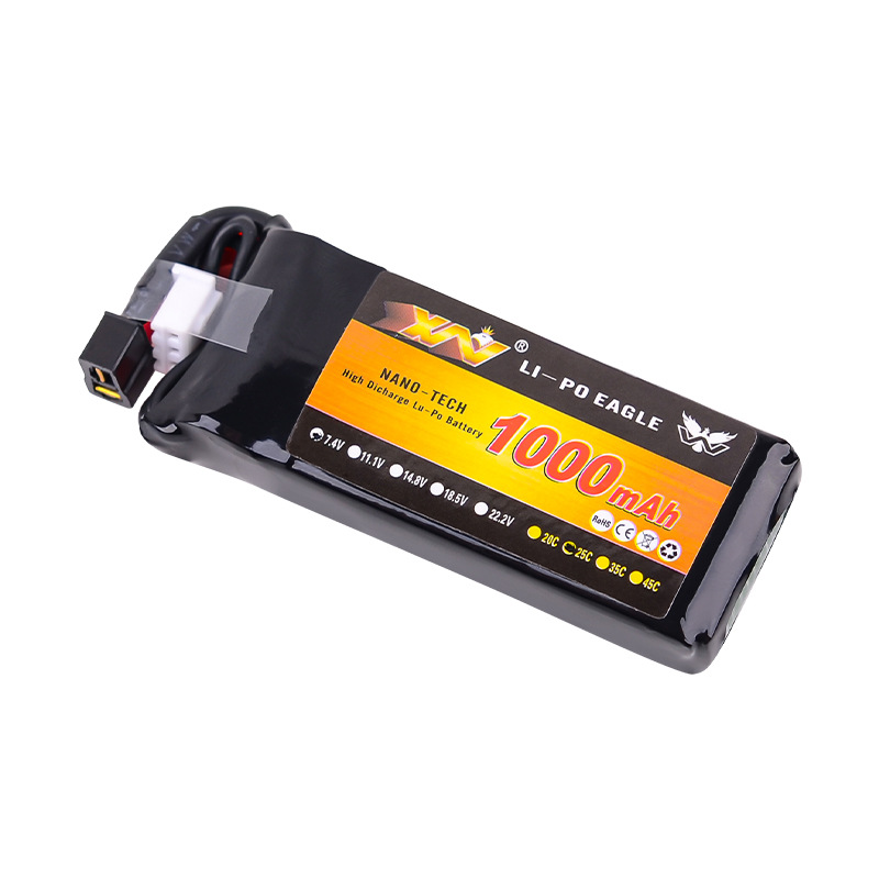 74V 1000mAh 2S LiPo Battery for Flying God 1/18 2WD Rear Drive 721137 Flat Road Car Eagle King Mini Black T Head - Image 2
