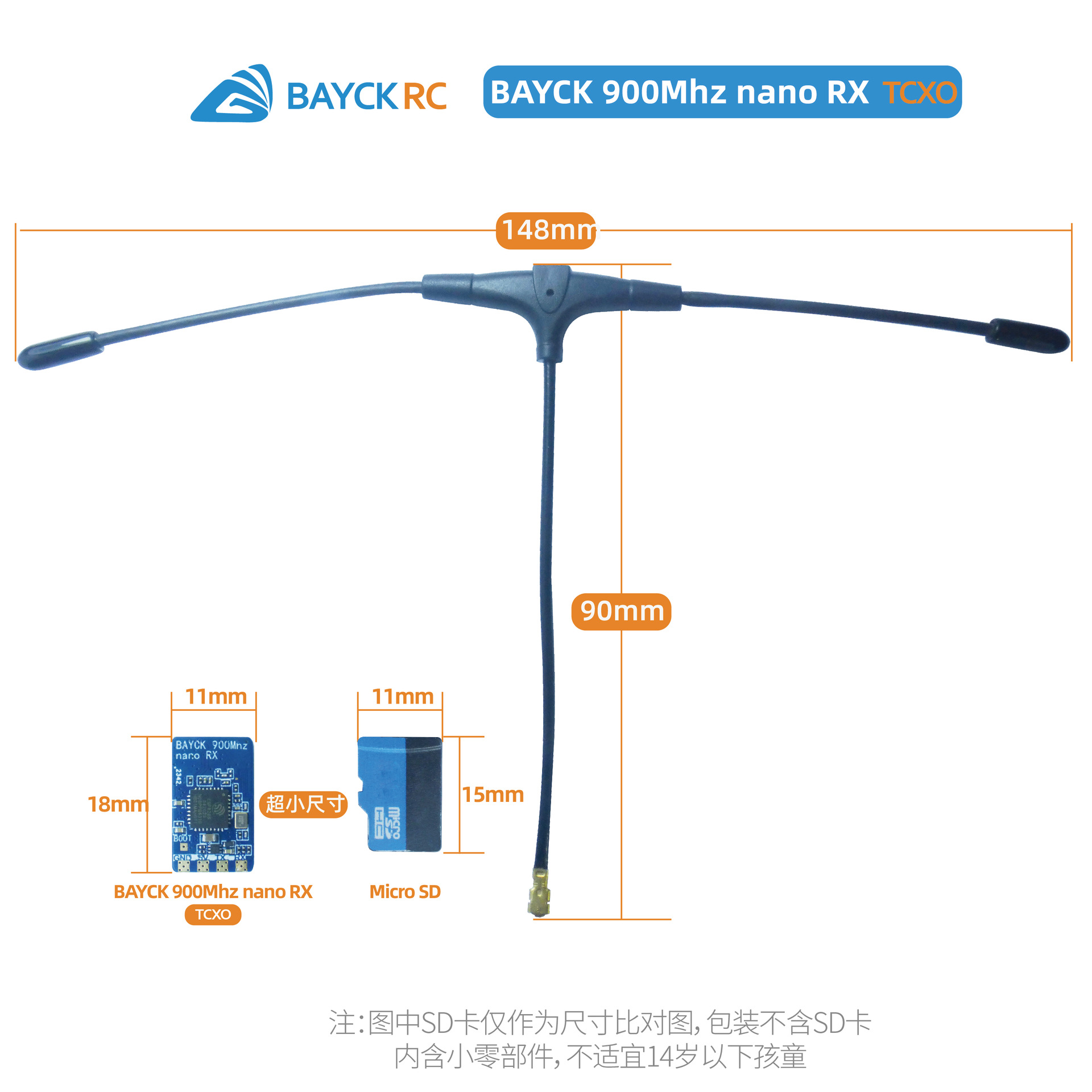BAYCK ELRS 915M Receiver Temperature Compensation CRSF SBUS 3.3.0 Firmware Fixed Wing - Image 5
