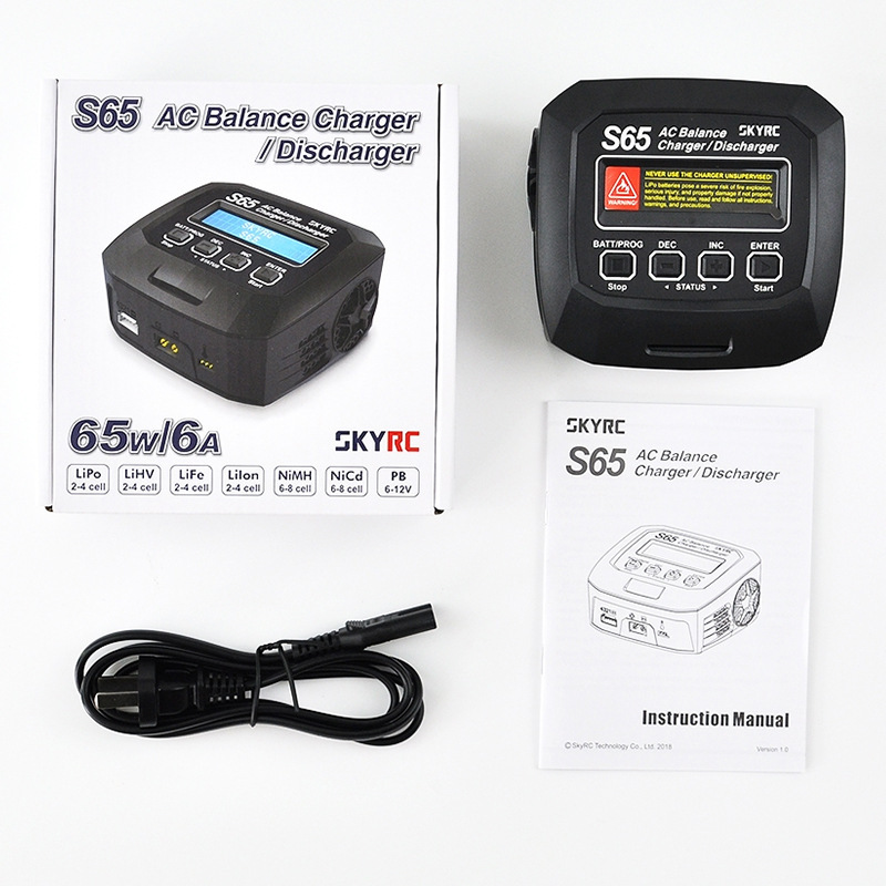 SKYRC S65 Balance Charger Multi Function Model Aircraft 2S 3S 4S Lithium Battery Built In Power 60A - Image 4