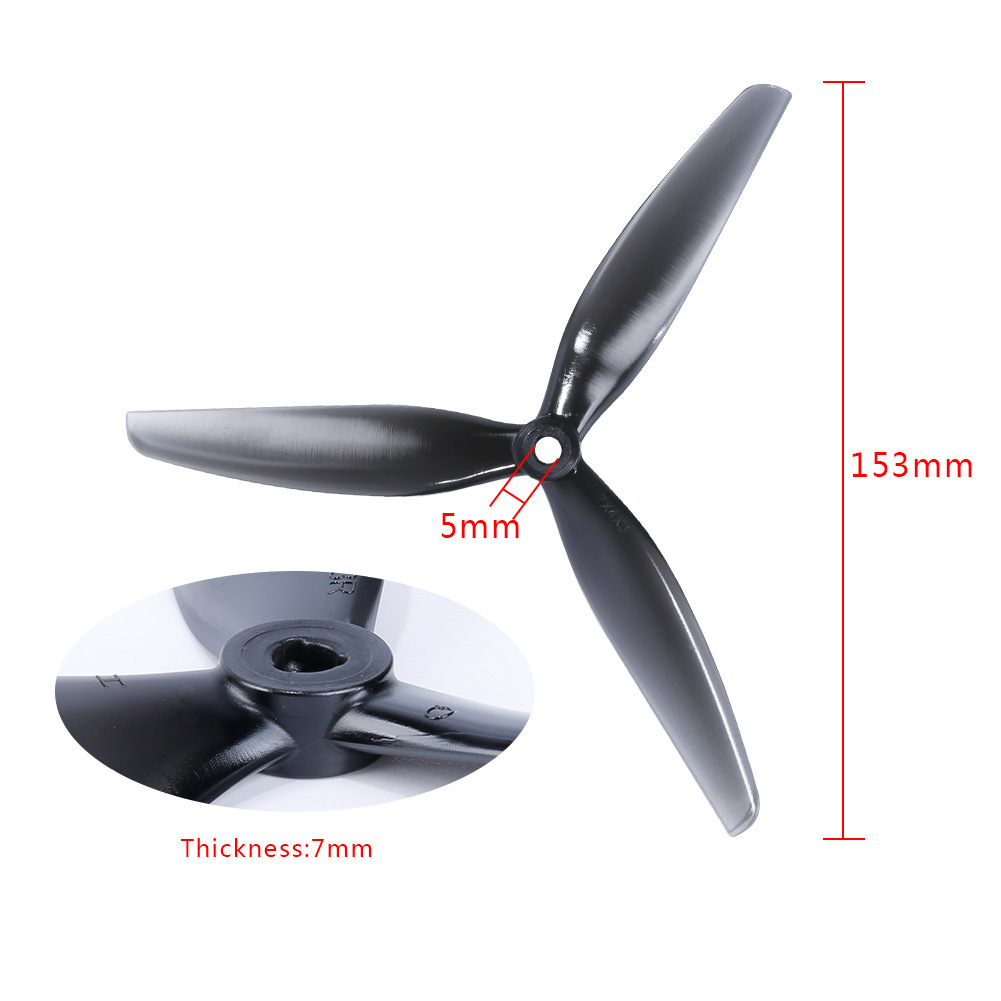 HQProp DP 7x4x3 Three Blade Propeller 7 Inch 7040 Traversing Machine Spiral Power Propeller - Image 3