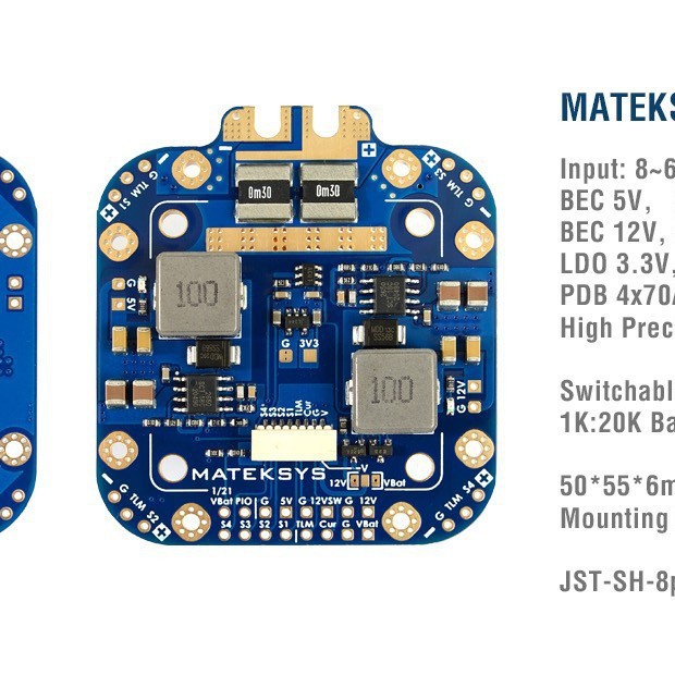 Matek Mateksys FCHUB-12S V2 5V 12V 440A FPV Flight Controller Hub Power Distribution Board - Image 2