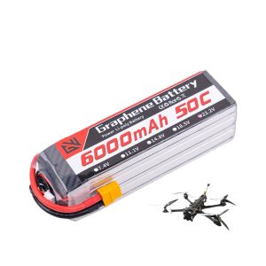 GWRC 6000mAh 6S 22 2V 50C FPV Lipo Battery with EC5 Connector for RC Airplanes Drones