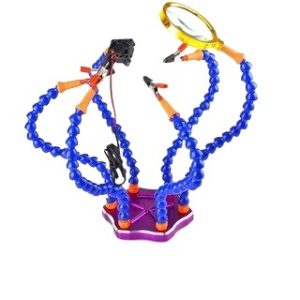 FPV Multi Claw Soldering Helping Hand Station Aluminum Alloy PCB Holder with Magnifying Glass