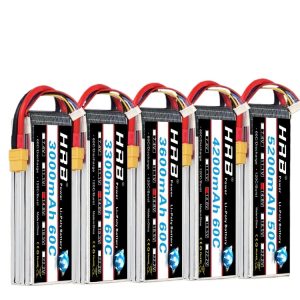 HRB LiPo-Akkus 3000mAh, 3300mAh oder 3600mAh, 6S, 22,2 V, 60 C mit XT60-Anschluss für FPV-Drohnen und UAVs