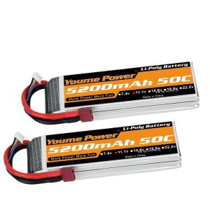 Youme Lipo Battery 5200mAh 7.4V 11.1V 14.8V 18.5V 22.2V for RC Car Ship Drone