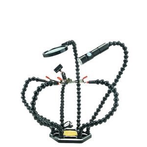 Six Claw Soldering Station LED Light Magnifying Glass Universal Arm Adjustable Welding Repair Tool