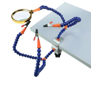 Multifunctional Soldering PCB Repair Tool 4 Claw Universal Arm with Magnifying Glass
