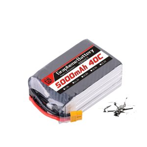 GW 6S 22.2V 5000mAh 40C LiPo Battery for UAV FPV Helicopter Multi Axis Model Aircraft