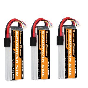 Youme LiPo-Akku 6200 mAh 50C, geeignet für 2S bis 6S RC-Drohnen und Hubschrauber