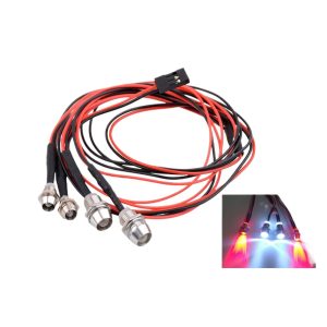 RC Electric Model Car Light 4 LED Headlights Front Rear Lights 3mm 5mm Lamp Beads for 1/8 1/10 Scale Vehicles