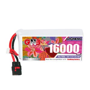 بطارية ليبو GNB عالية الطاقة سعة 16000 مللي أمبير/ساعة، 6 خلايا، 70 درجة مئوية، 222 فولت للطائرات الهليكوبتر ونماذج الطائرات عن بعد