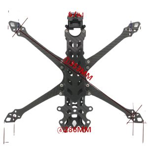 GW 8 Inch Four Axis Wide Traversing Machine Carbon Fiber Rack FPV Aerial Racing Drone Frame Kit