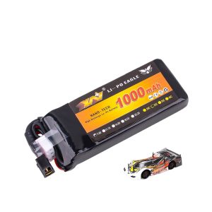 74V 1000mAh 2S LiPo Battery for Flying God 1/18 2WD Rear Drive 721137 Flat Road Car Eagle King Mini Black T Head