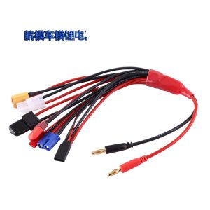 1 to 8 RC Lipo Battery Multi Charger Cable B6 Plug Conversion Lead 4mm Banana Head for Model Car XT60