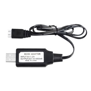 كابل شاحن توازن USB لبطارية الليبو بقوة 7.4 فولت و800 ميلي أمبير، نوع XH 3P للألعاب التحكم عن بُعد
