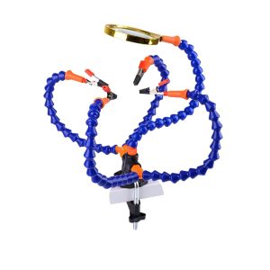 Aircraft Model Repair Tool 5 Claw Soldering Station PCB Welding Clip Table Adjustable Magnifying Glass
