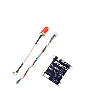 جهاز إرسال فيديو FPV JHEMCU RuiBet Tran-3016W بقوة 1.6 واط، مناسب للبطاريات 2-6S ومزود بميكروفون داخلي