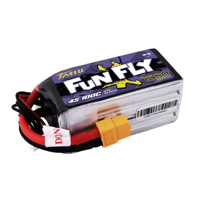 بطارية ليثيوم بوليمر من سلسلة Grignard Funfly سعة 1550 مللي أمبير/ساعة، 100 سي، 4 خلايا، بمقبس XT60 - Image 3