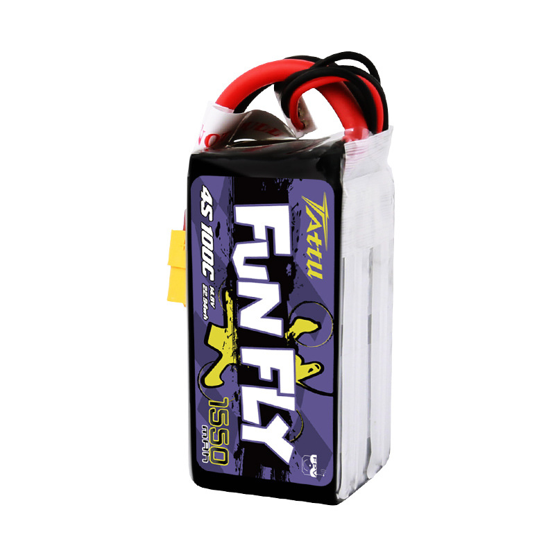 بطارية ليثيوم بوليمر من سلسلة Grignard Funfly سعة 1550 مللي أمبير/ساعة، 100 سي، 4 خلايا، بمقبس XT60 - Image 2