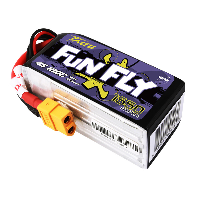 بطارية ليثيوم بوليمر من سلسلة Grignard Funfly سعة 1550 مللي أمبير/ساعة، 100 سي، 4 خلايا، بمقبس XT60 - Image 5