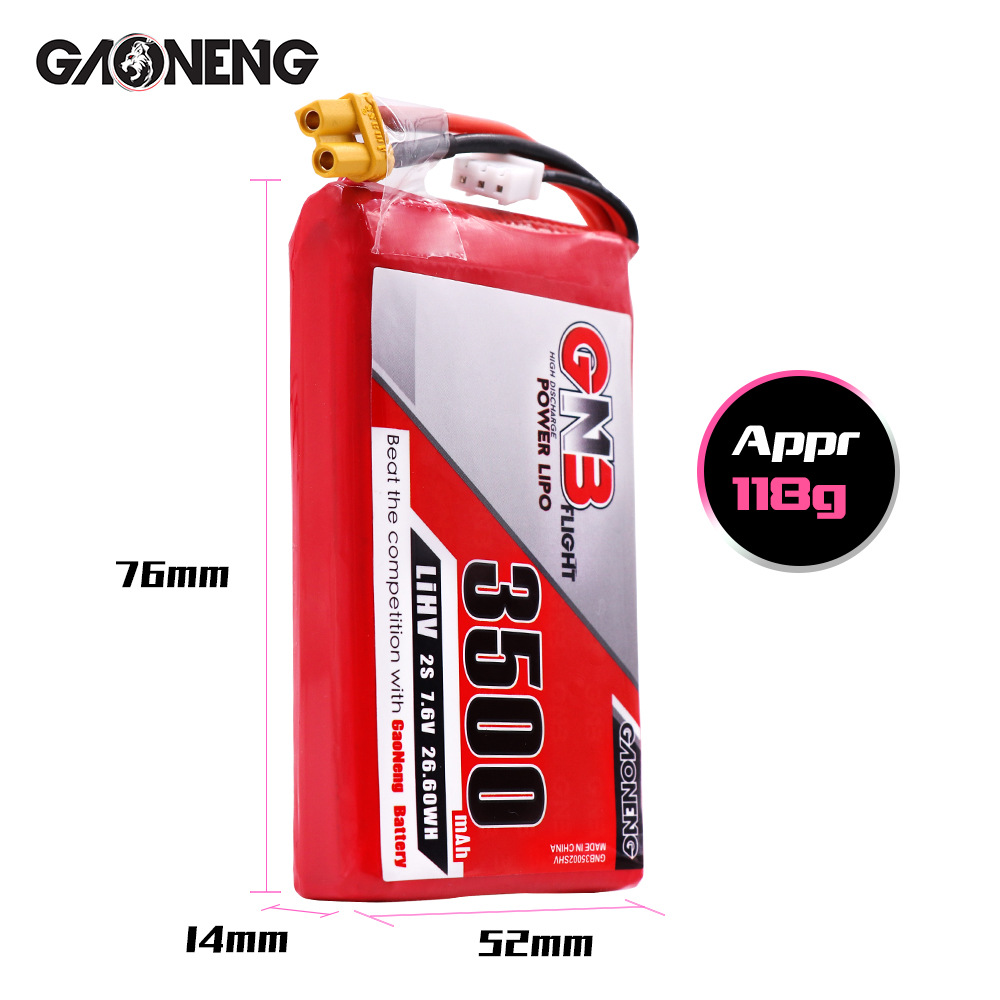 GNB 3500 mAh 2S 7,6 V 5C HV LiPo-Akku für den QX7-Fernsteuerungssender von GAONENG - Image 2