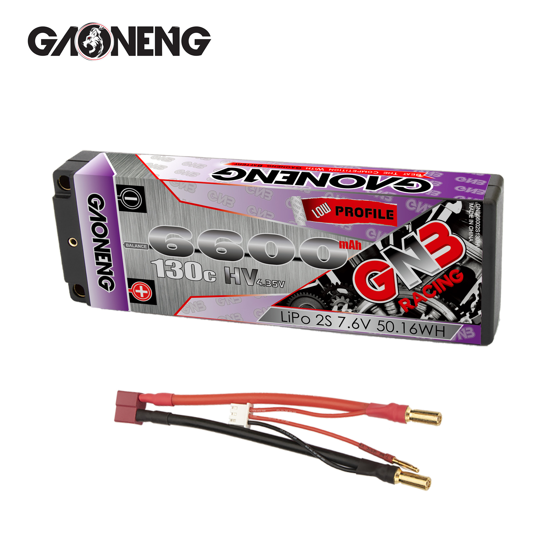 GNB High Energy 6600 mAh 2S 7,6 V 130°C LiPoHV-Akku für 1/10 RC-Rennwagen - Image 3