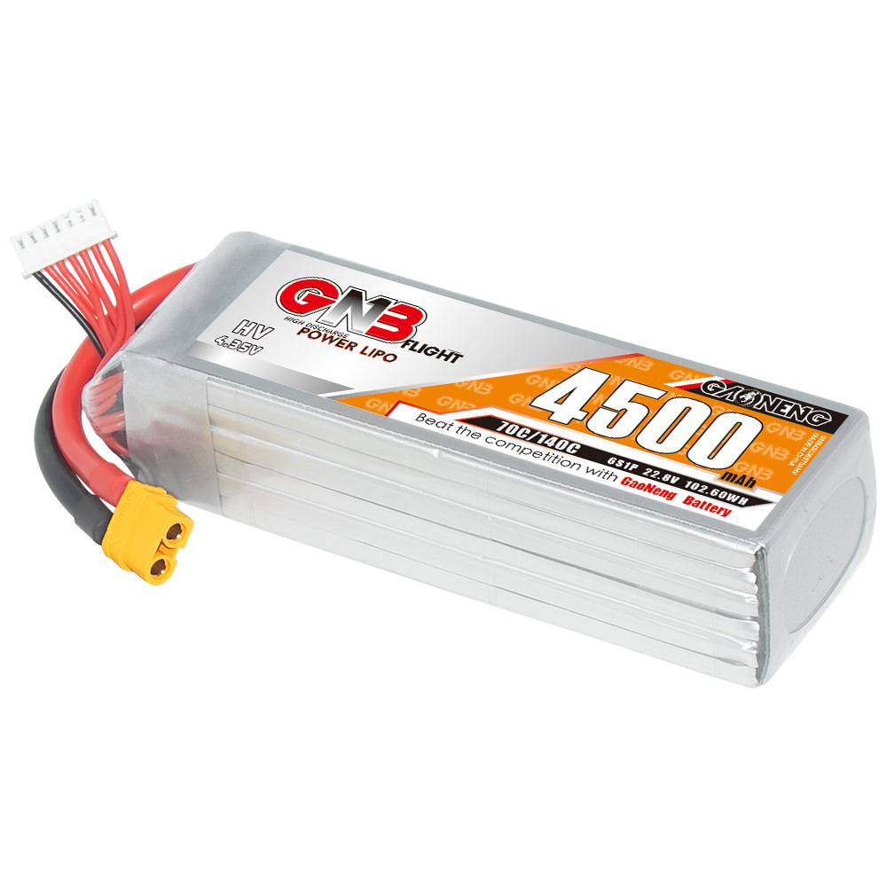 GNB High Energy 4500mAh 6S 22.8V 70C HV LiPo Battery for RC Car Fixed Wing Model Aircraft - Image 5