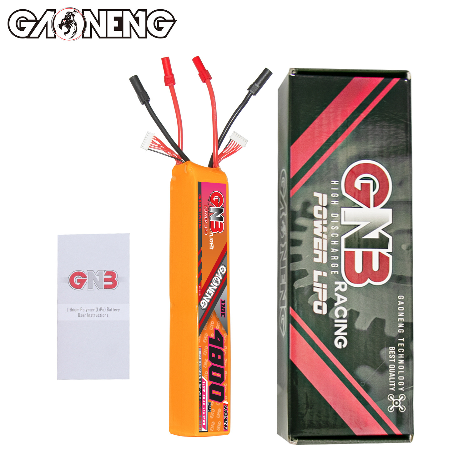 GNB High Energy 4800mAh 12S 44.4V 110C LiPo-Akku für elektrische Hubschrauber der Klasse 600–700 – Modell GNB480012S110A - Image 4