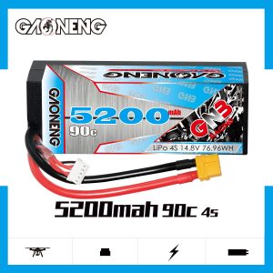GNB Hochleistungs-LiPo-Akku mit 5200 mAh, 4S, 14,8 V und 90 C für 1/10 RC-Autos und -Panzer