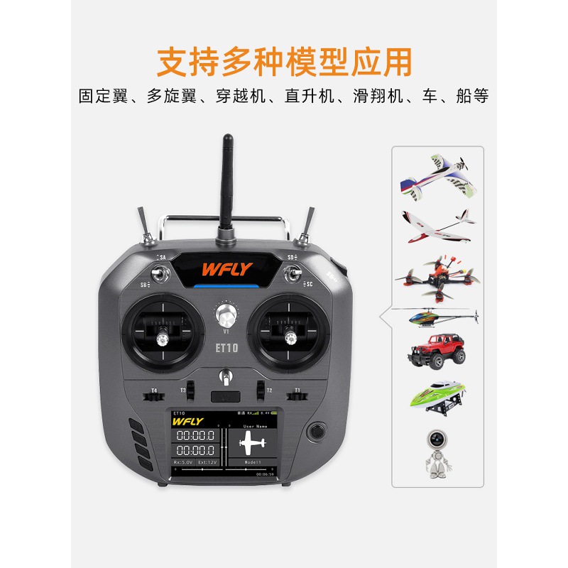 Wfly ET10 Hall Remote Control Fixed Wing RC FPV Aircraft Supports Black Sheep Elrs - Image 3
