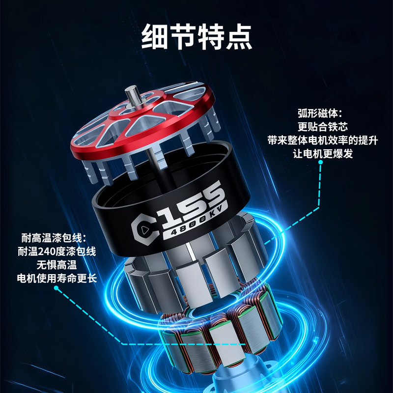 Axisflying C155 Brushless Motor 2.5inch 3.5inch Circle Machine Motor 3S 4S Flower Flying Toothpick Machine - Image 3