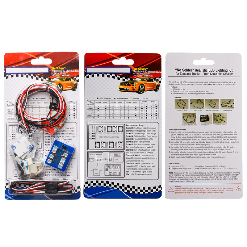 Remote Control Model Car 12LED High Flash Lamp Set Colorful Four Color Simulation Car Lights - Image 2