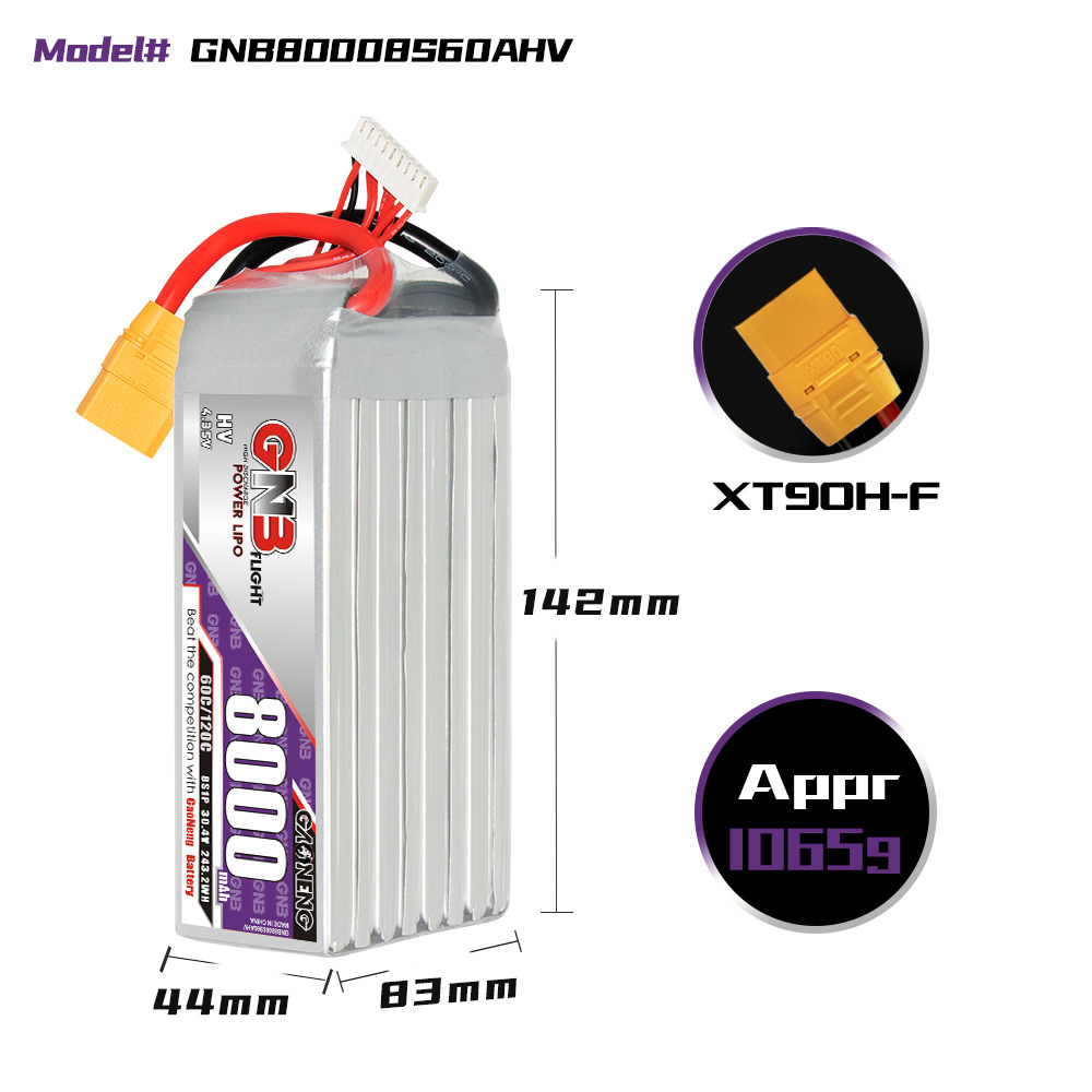GNB High Energy 8000mAh 8S 30,4V 60C Li-Ionen-Akku HV für Drohnen und Hubschrauber - Image 2