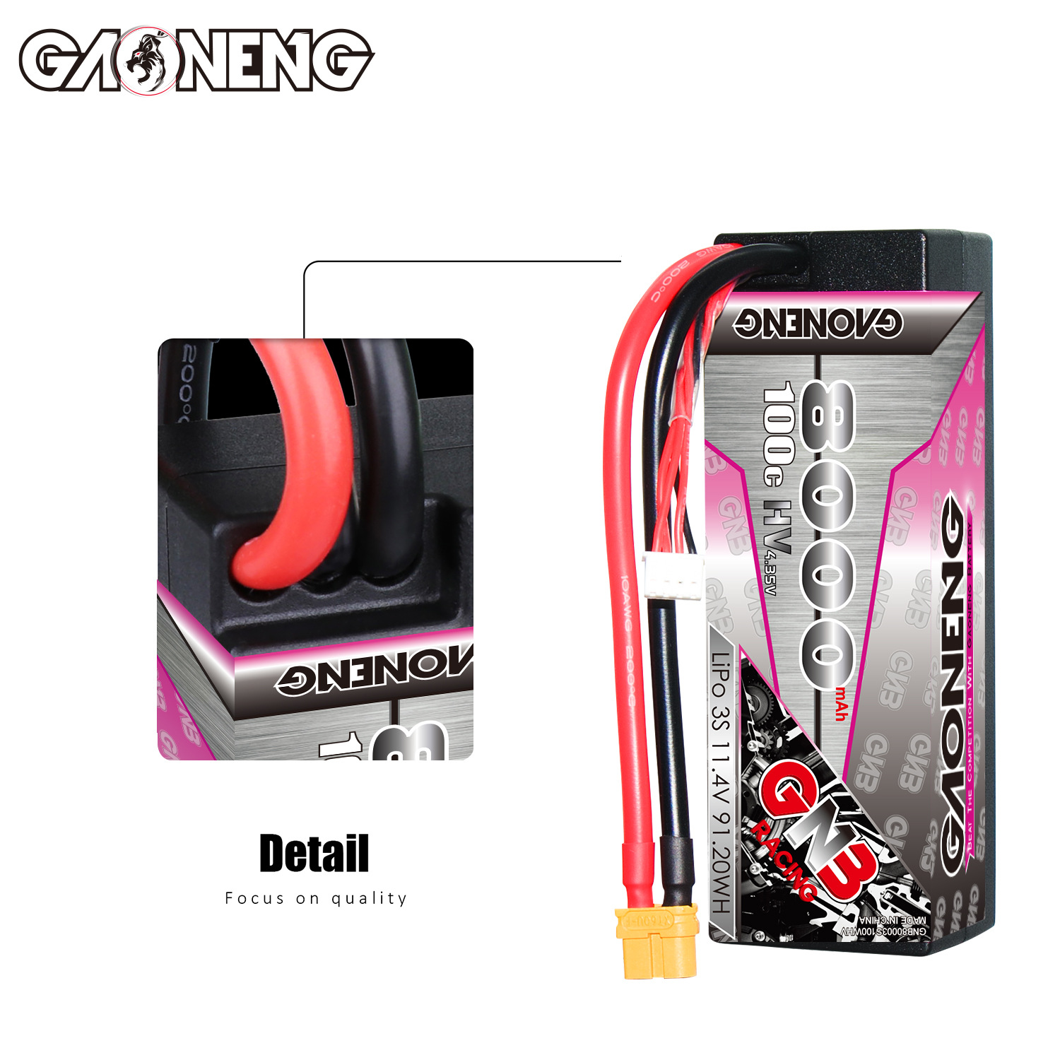 GNB High Energy 8000mAh 3S 11.4V 100C HV LiPo-Akku für 1/10 RC-Rennmodelle - Image 3