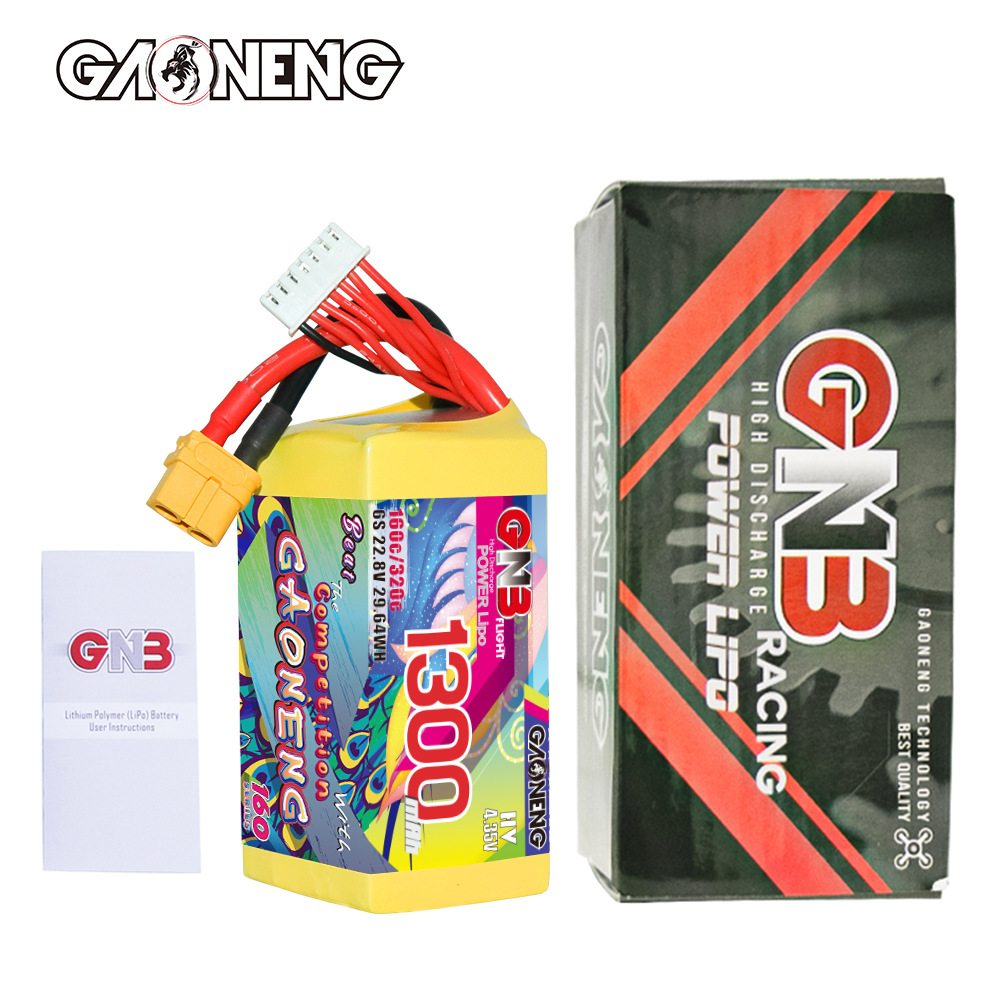 GNB High Energy 1300mAh 6S 22 8V 160C FPV Traversing Lightweight Lipo Battery HV - Image 4