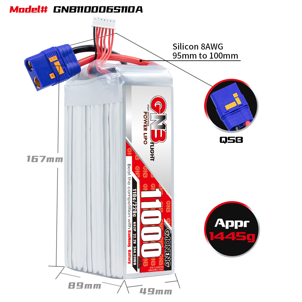 GNB High Energy 11000mAh 6S 22,2V 110C LiPo-Akku für RaminaTor 5T DBXLE - Image 2