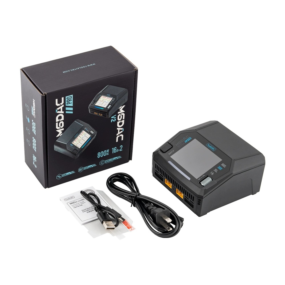 ToolkitRC M6Dacpro V2 18A AC 200-300W DC 800W Wireless Charging Dual Channel FPV Battery Charger - Image 2