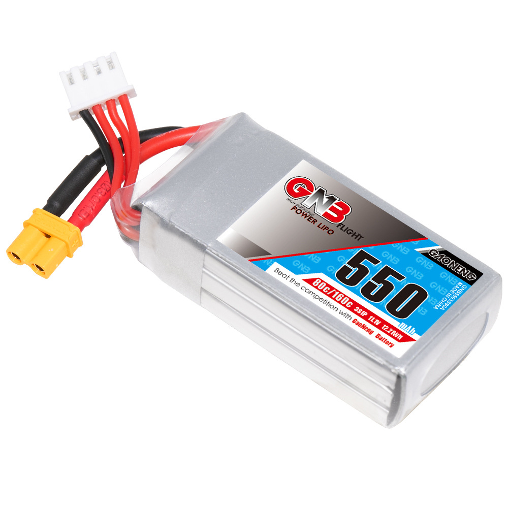 LiPo-аккумулятор GNB 550 мАч, 3S, 11,1 В, 80 C для гоночных квадрокоптеров FPV и моделей самолетов GNB5503S80A - Image 5